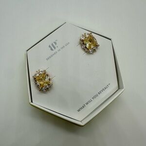 Bomb Party OG Earrings Lemon CZ in Gold ER72454 Face-Framing Fire